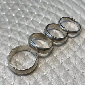 Lot of 4 Sterling Silver 925 Rings – 18g Total Weight
